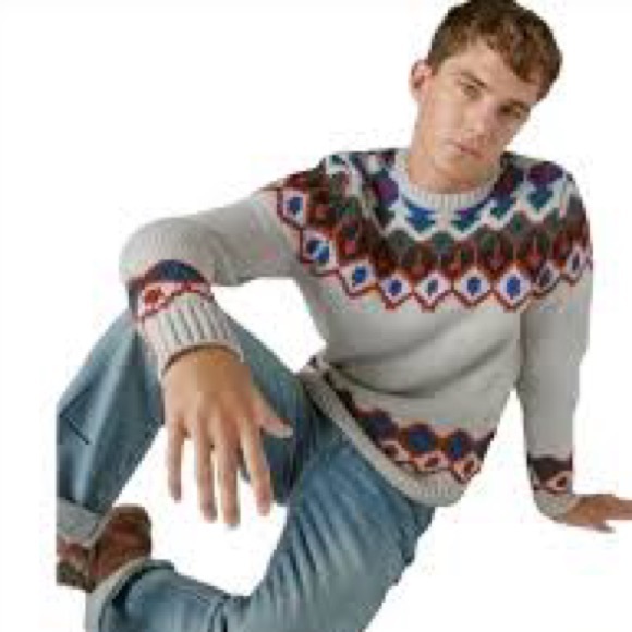 Lucky Brand Men’s Fairisle Crew-Neck Sweater - Multicolored Size XL - Picture 6 of 11